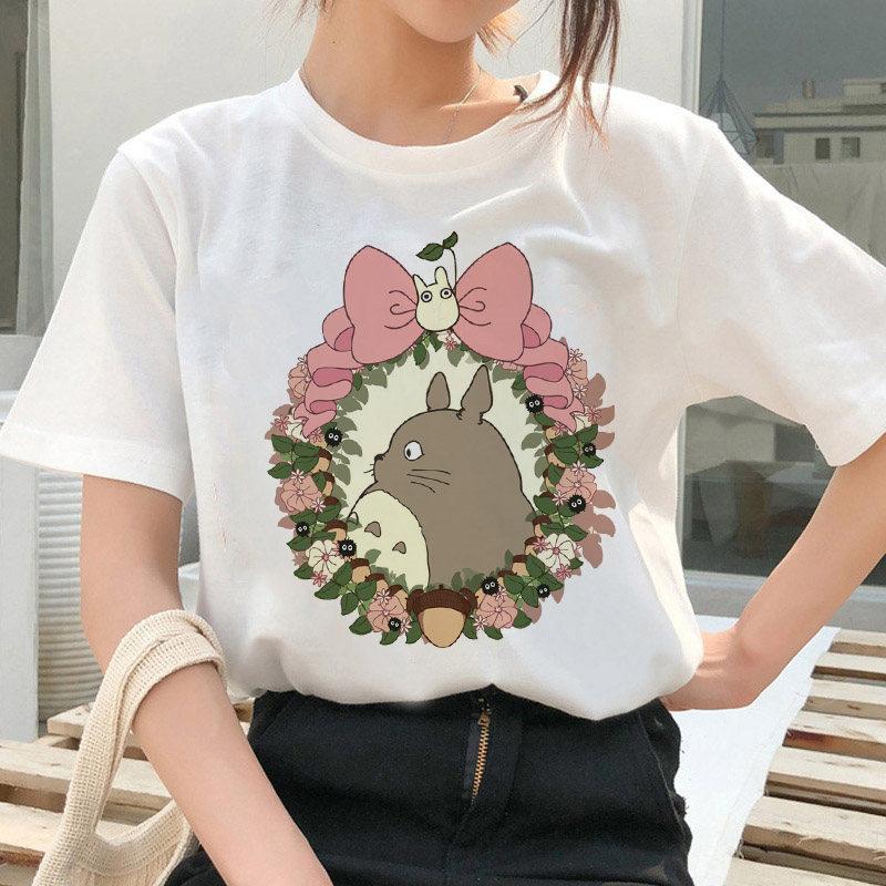 Женские футболки Харадзюку Японский мультяшный аниме Футболка с коротким рукавом Летние футболки оверсайз Топ Женская футболка Уличная одежда