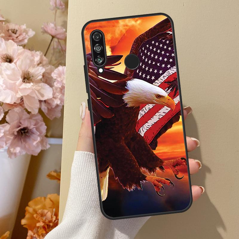 Американский флаг США Орел Для Huawei Nova 10 SE 9 3i 7i 8i 11i 12i Y73 Y90 Y70 Y72 Y61 Y91 P60 Pro P40 P30 Lite Чехол