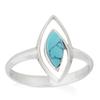 Silver Ring 'Meghan' Turquoise Silver (rhodium) - 15x9mm