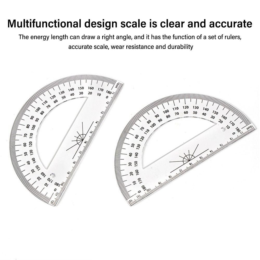 Transparent Triangle Ruler Drafting Tools Scale Ruler Angle Protractor Students Gift