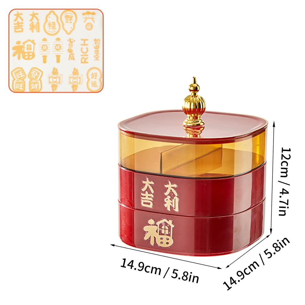 Поднос для закусок с фруктами и отделениями, влагостойкий, штабелируемый, многослойный, для хранения конфет и сухофруктов