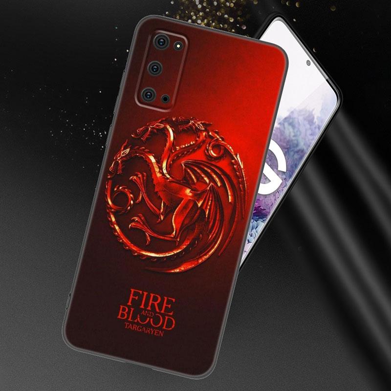 Дракон Мать Престолов Черный силиконовый чехол для телефона Samsung Galaxy S23 S21 S20 FE S24 S22 Ultra S10E S10 S9 S8 Plus