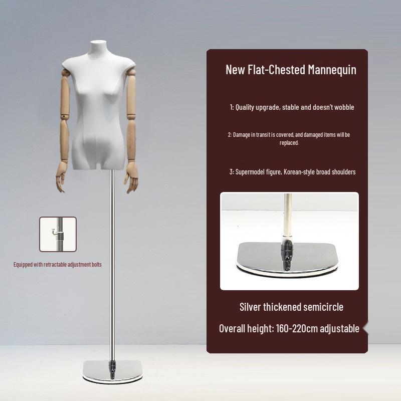 Манекен женский с плоским телом в корейском стиле и широкими плечами для демонстрации женской одежды