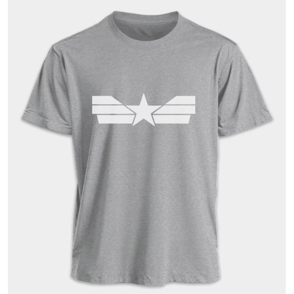 Marvel Mens and Womens Tshirts Captain America Summer American Spring and Autumn Basic Loose Sporty Oversized Shortsleeved