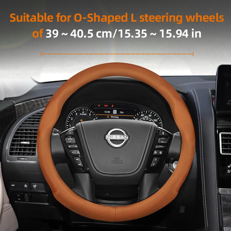 vcxja9 Suitable for Nissan Ultra-Thin Breathable Leather Steering Wheel Cover Suitable for Qashqai J10 J11 March Terrano2 Pathfinder R51 Note E12 