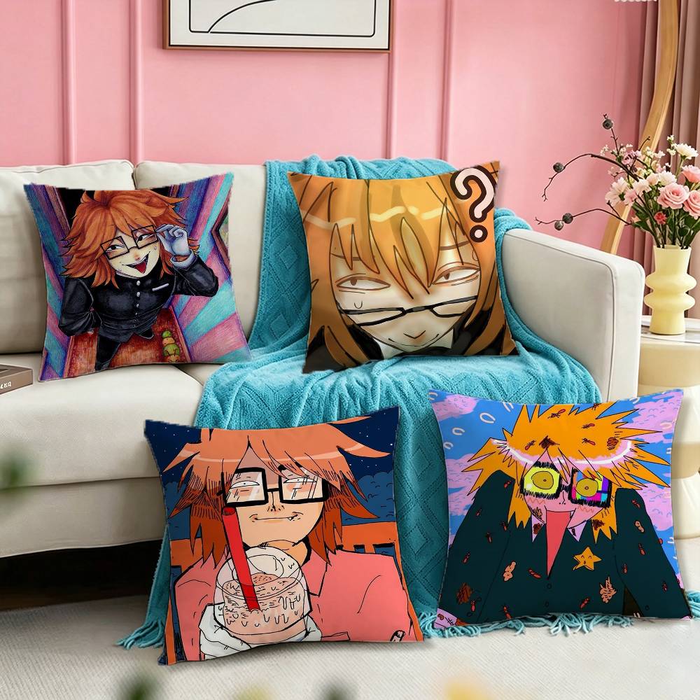 RRnfren Randal Luther Nyon Pillow Case Square DoubleSided Sofa Cushion Cover Bedroom Bedside Pillow