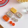 Cute Contact Lens Case Portable Portable Double Box with Tools Bear Print Lens Holder Easy to Carry Spill-proof Lens Storage for Daily Use Travel