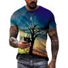 Модные оригинальные мужские футболки с пейзажем, летние повседневные футболки с круглым вырезом и коротким рукавом, новые трендовые уличные топы для отдыха с 3D принтом