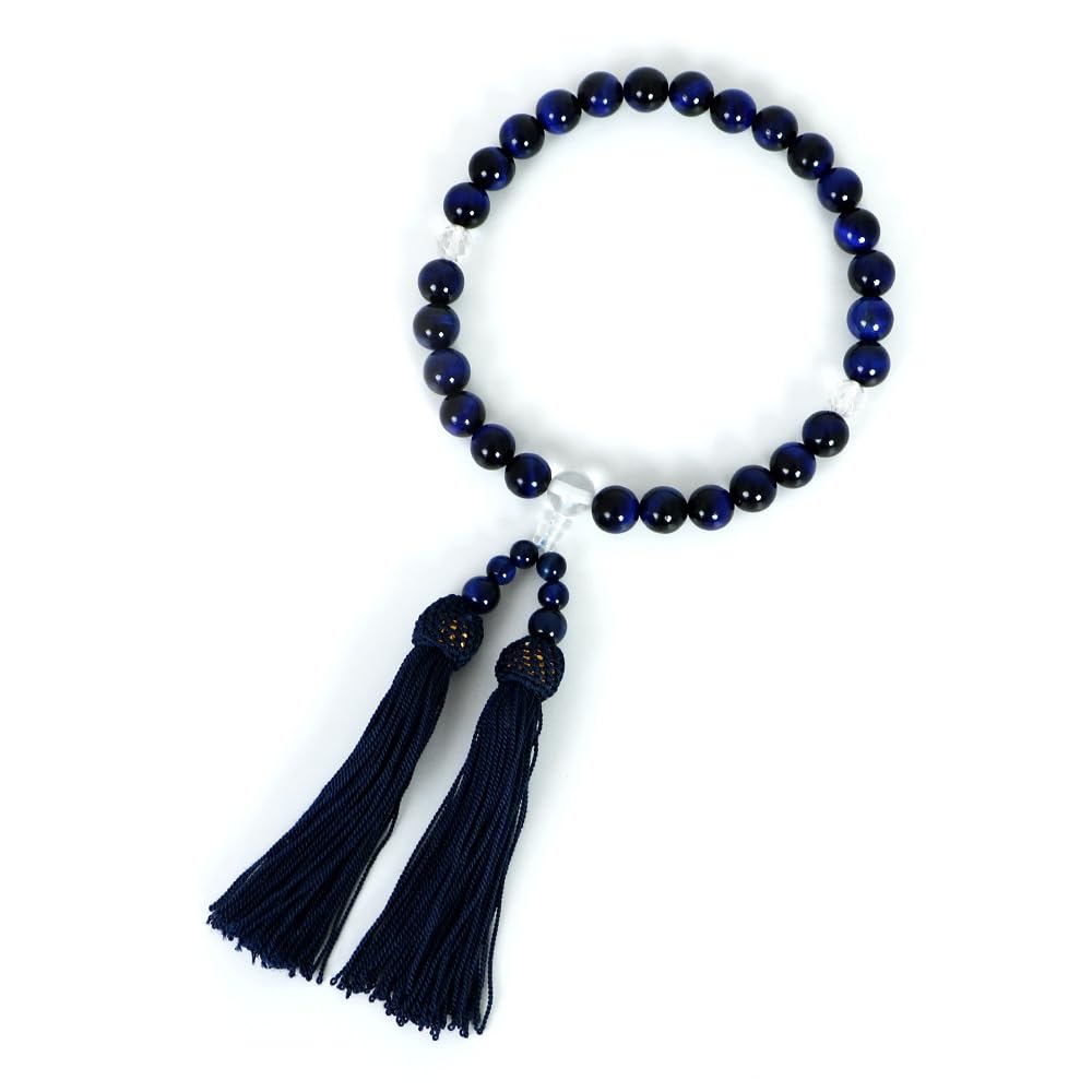 Men's and women's prayer beads, unisex, informal prayer beads, made from natural blue tiger eye stone.