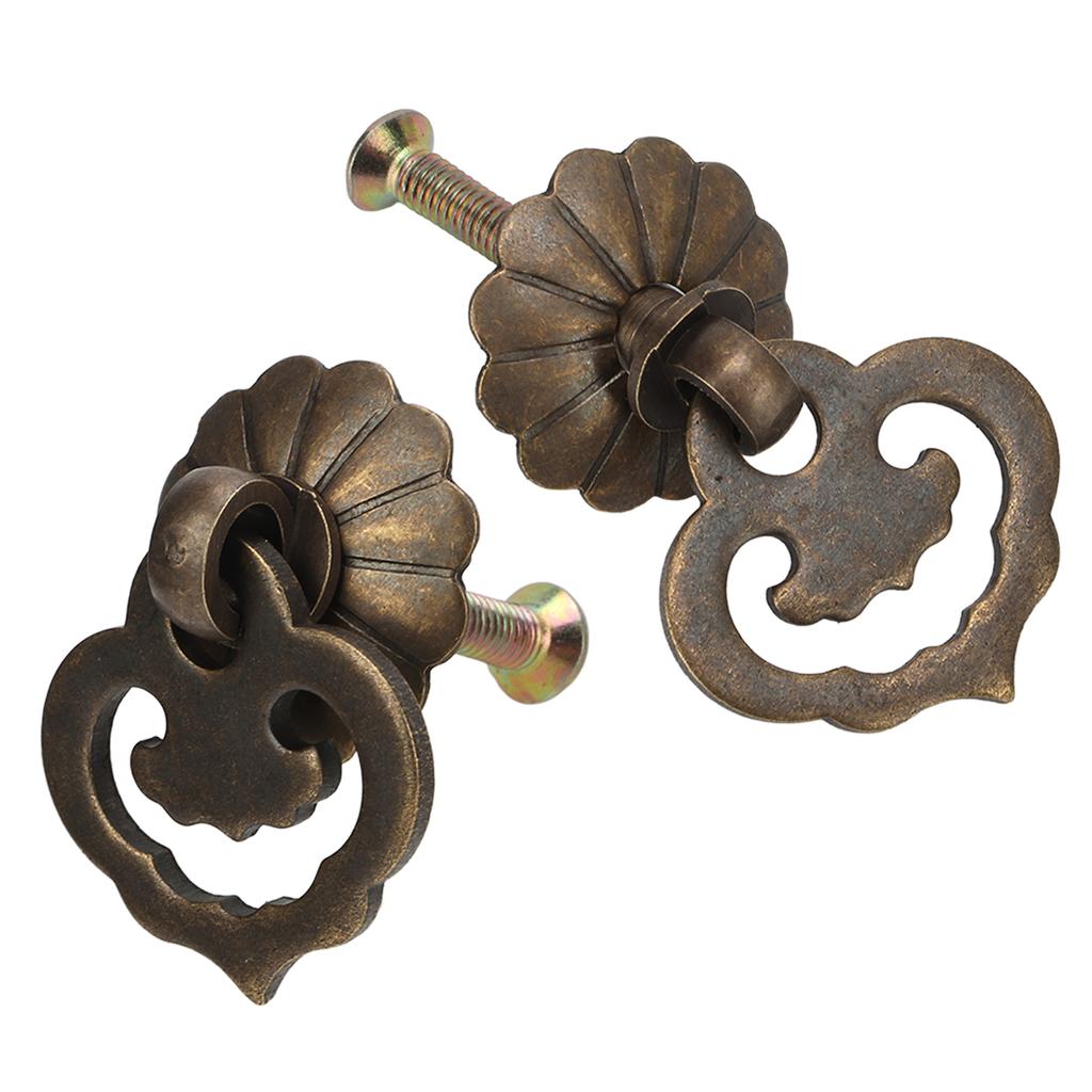 4set Antique Cabinet Handles Bronze Color Auspicious Clouds Shape Vintage Style Decorative DIY