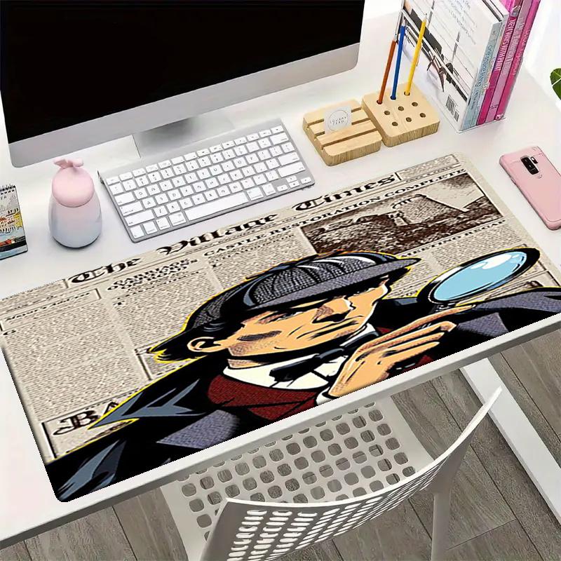 Sherlock Holmes Theme Mouse Pad, Non Slip Rubber Base, Multifunctional Office & Home Decor, Perfect for Workspace Personalization.
