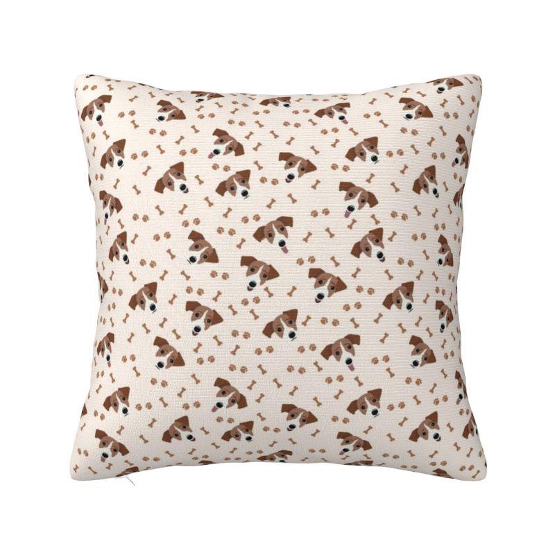 Милая наволочка на подушку с джек-рассел-терьером 40х40 см Мягкая декоративная подушка с домашним питомцем-собакой для автомобиля Квадратная наволочка Украшение для гостиной