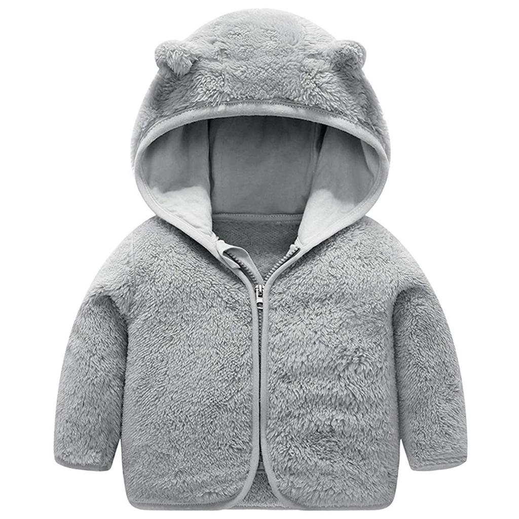 Зимние пальто для мальчиков и девочек, детская куртка на молнии с толстыми ушами, зимняя толстовка с капюшоном, одежда