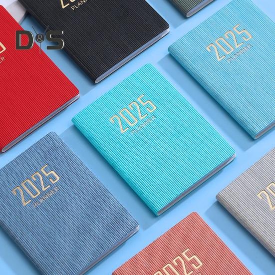 Плотная бумага Блокнот Гладкое письмо Без растекания чернил Обложка из искусственной кожи 2025 Планировщик Устойчивый к чернилам бумажный планировщик