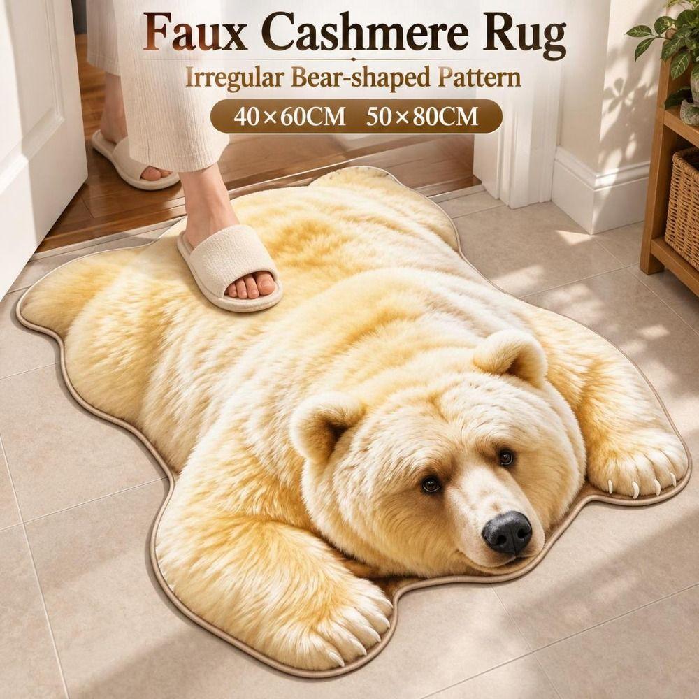Lifelike Animal Shaped Floor Mat Non Slip Bear Pattern Carpet New Bear Shape Area Rug Bedroom