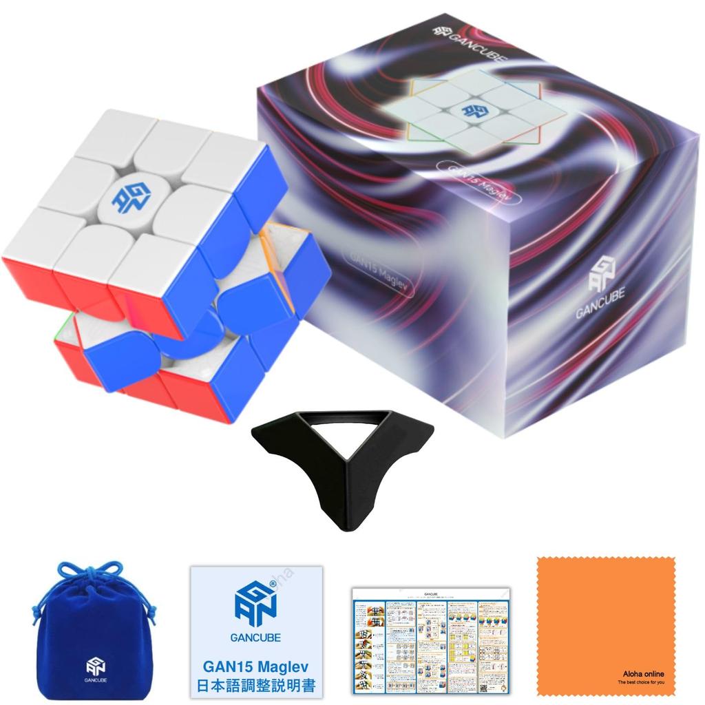GAN15 Maglev Frosted 3×3 Cube [Japanese Adjustment Manual & Japanese Version 6-sided Solving Procedure Manual & Stand & Cross Included] Maglev