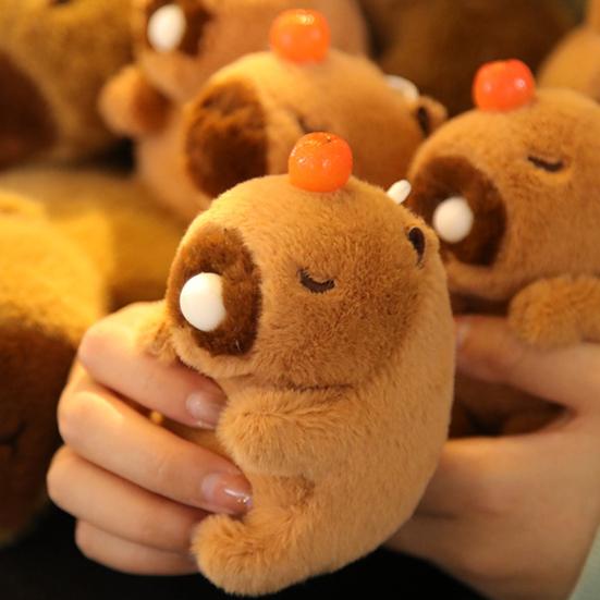 Cartoon Capybara Plush Doll Toy Soft Cotton Stuffed Animal Doll Plushies Hanging Ornament Super Wagging Tail/Blowing Bubbles Capybara Plush