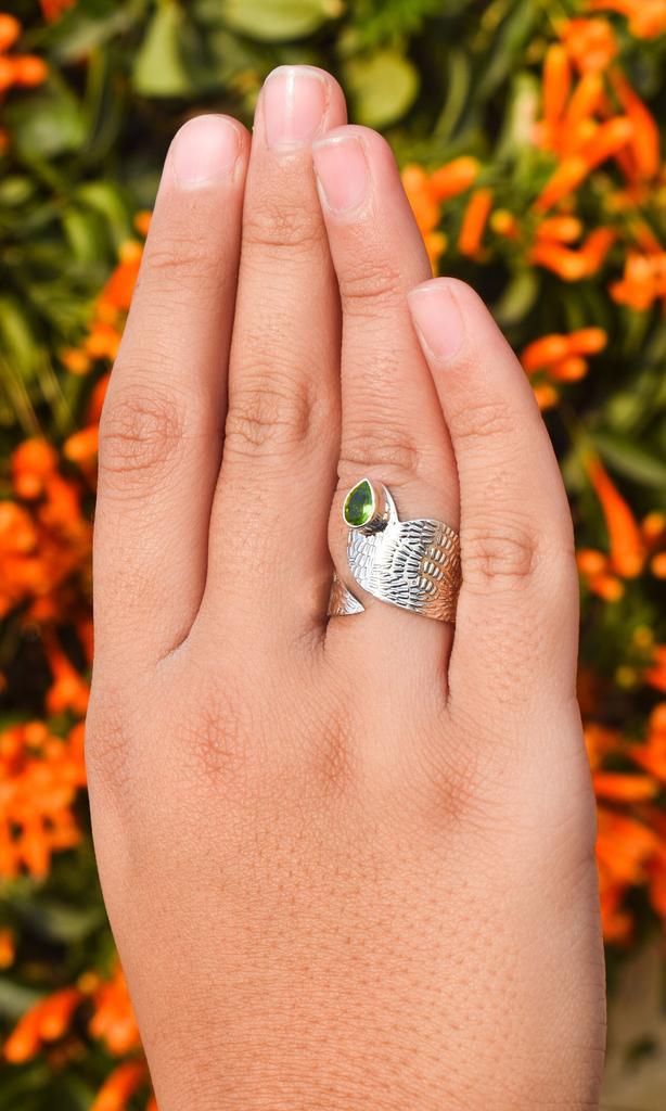 Natural Peridot Ring, 925 Sterling Silver Ring, Adjustable Ring, Statement Ring, Bohemian Ring, August Birthstone Ring, Gift For Her