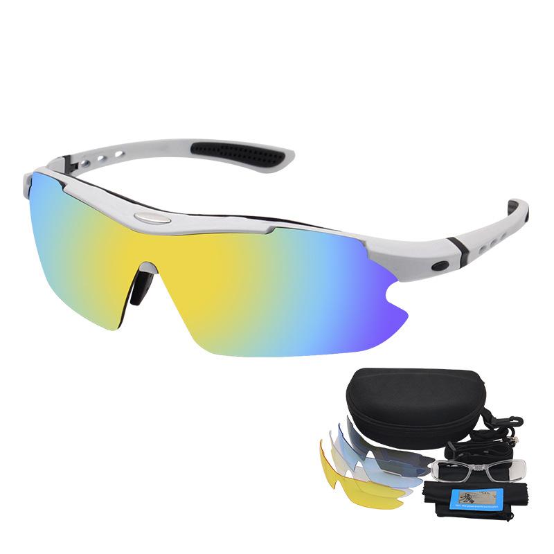 Polarized sports sunglasses , 5 pairs of interchangeable lenses and a carrying case