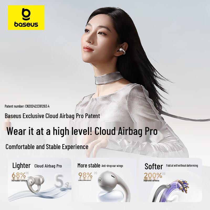Baseus MC1 Pro AI Беспроводные Bluetooth-наушники с открытым ухом, с клипсой