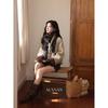 Vintage Brown Fleece Short Jacket for Women