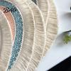 Non-deforming Coaster Set Vintage Round Coasters, Pastoral Cotton Linen Placemats, Soft Jute Decorative Drink Coasters Tassels Mats, Handwoven