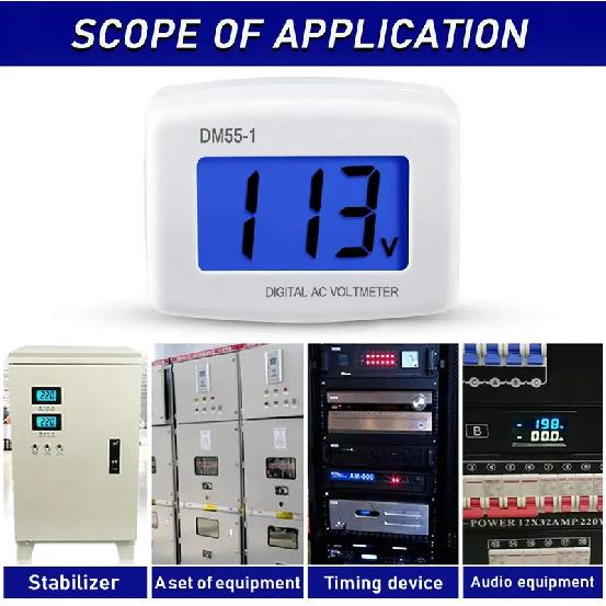 AC 110V 220V Digital Voltmeter EU US Plug Volt Meter Socket Voltage Tester LCD Display Voltage Meter Wall Flat Voltage Meter
