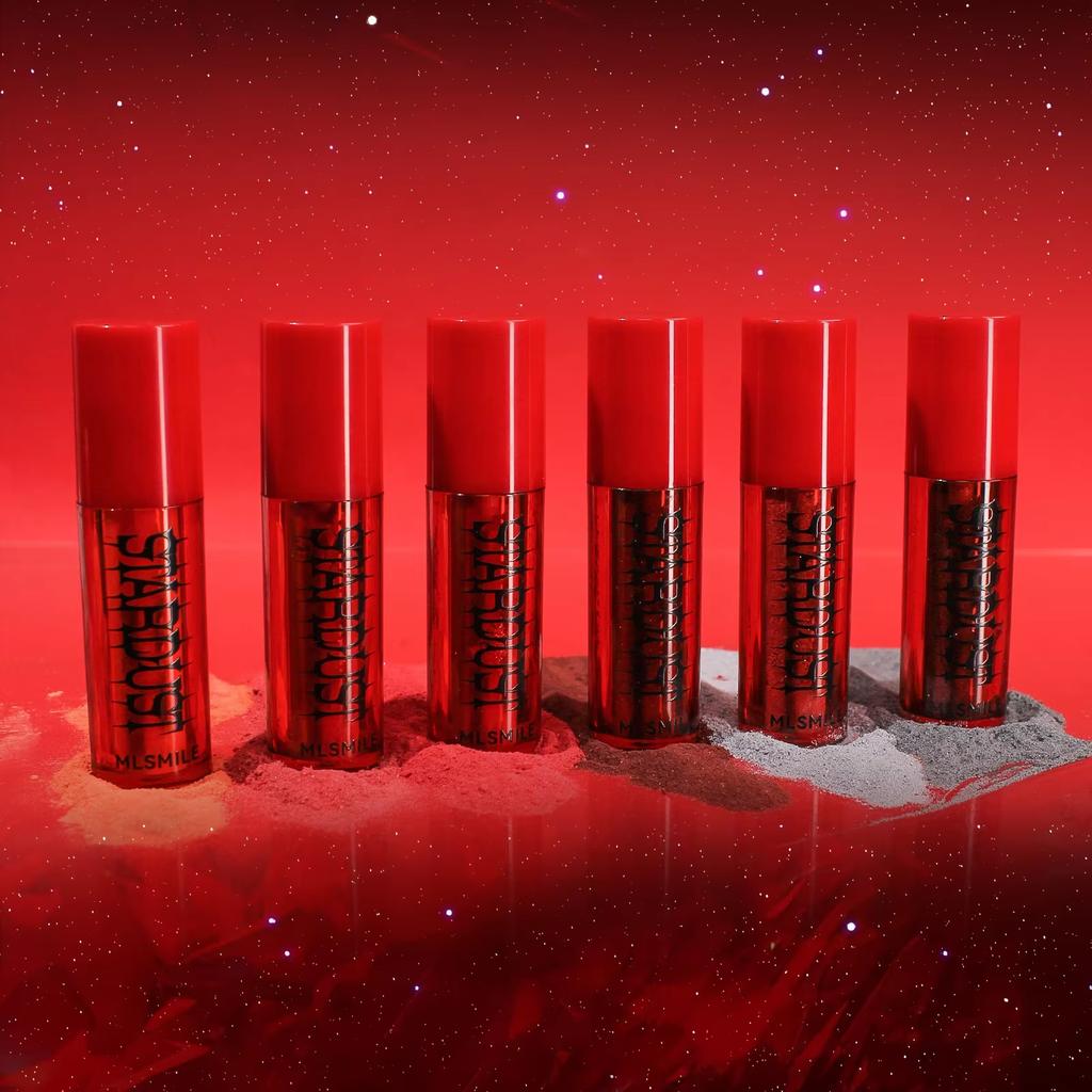 MLSMILE Multi-color Velvet Matte Misted Surface Pearl Fine Glitter Lipstick Powder Coated with Water for Easy Color Lip Glaze Halloween