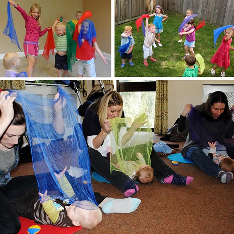 6 цветов/лот Гимнастические шарфы Детские игрушки для спорта на открытом воздухе Танцевальные жонглирующие полотенца Конфетных цветов Гимнастическое полотенце Танцевальная марля TMZ