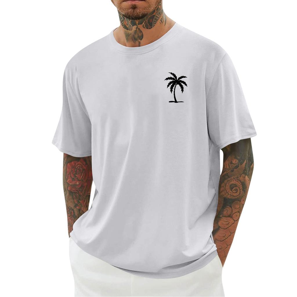 Мужская футболка с гавайским принтом, мужской свободный повседневный топ с короткими рукавами