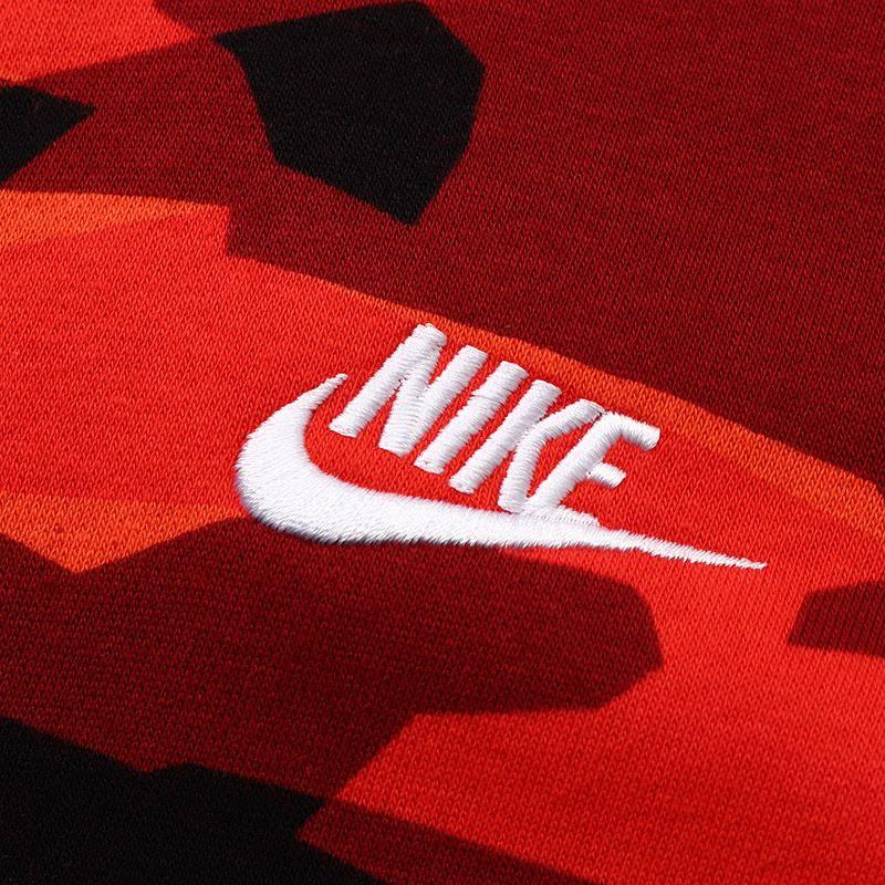 Nike Спортивная толстовка с капюшоном на молнии, камуфляж, University Red AJ2106-678