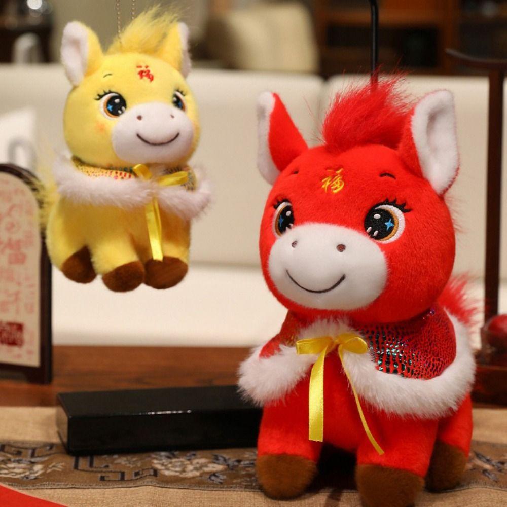 with Flower Horse Animal Stuffed Toy PP Cotton Horse Plush Doll Pentant Year of Horse