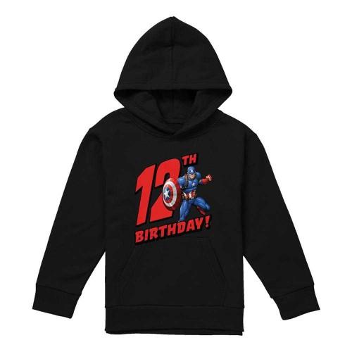 Captain America Childrens/Kids Pull Over 12th Birthday Hoodie