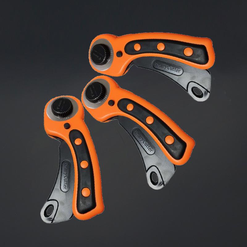 45 мм вращающийся резак для кожи, режущий инструмент для ткани, круглое лезвие, нож для лоскутного шитья, ручка-колесо