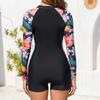Zipper Black One Piece Swimsuits Closed Long Sleeve Swimwear For Sports Surfing Women's Swimming Bathing Suits Beach Bather 2025