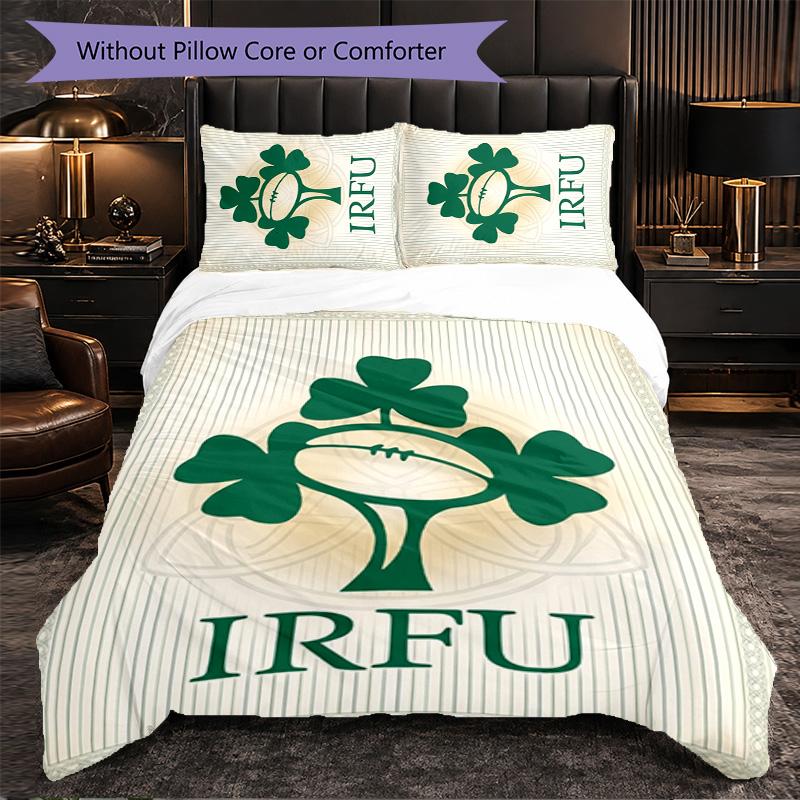 Ireland Rugby Pattern Microfiber 3Pcs Bedding Set Decor Duvet Cover Set For Bedroom Home Use