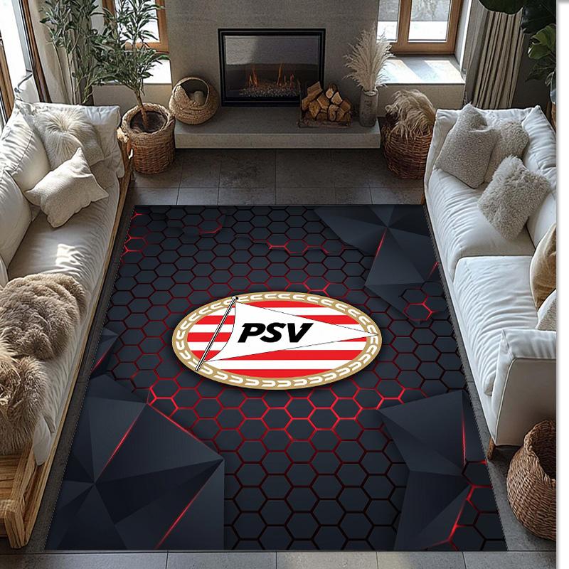 PSV Eindhoven FC Soccer Football Pattern Soft Area Rug Non Slip Indoor Floor Carpet Sports Decor Mat for Bedroom