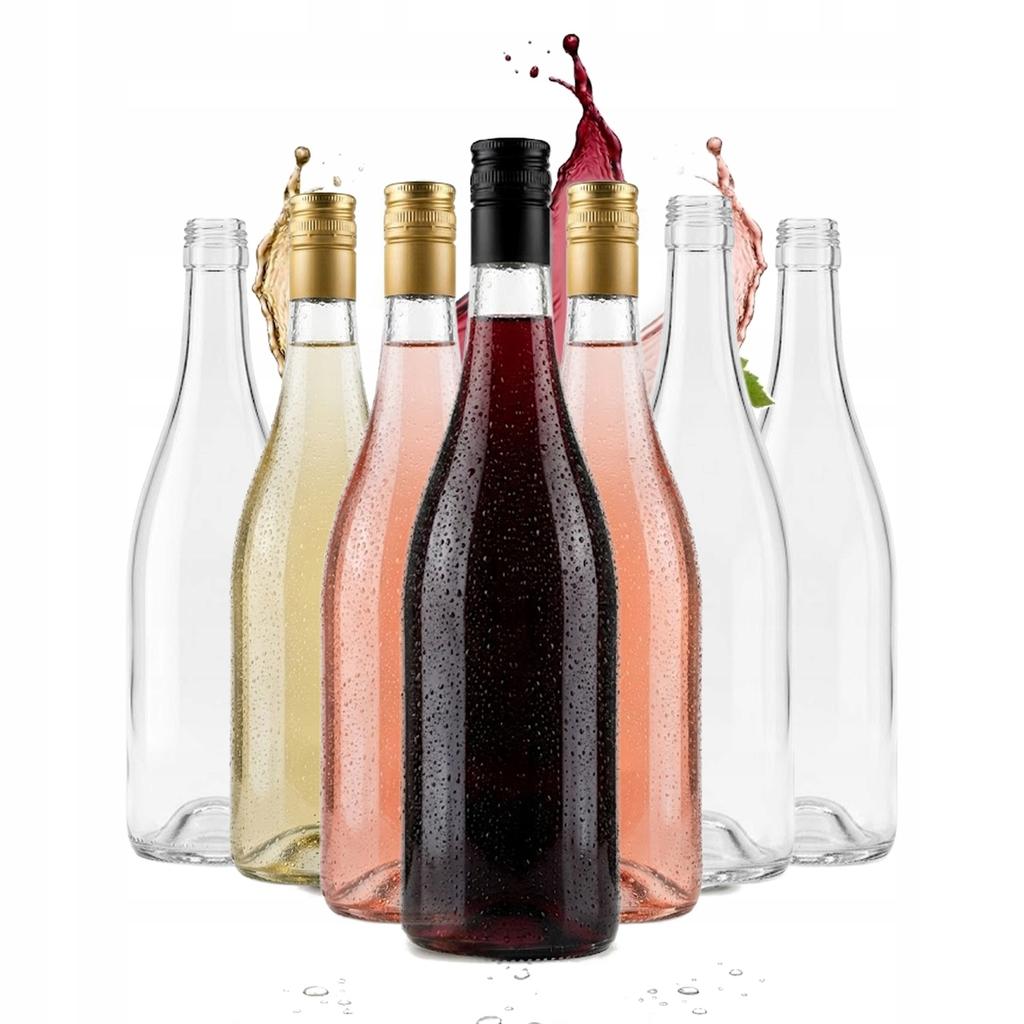 Glass Bottle WINE 1l COLORLESS for White Wine, Rose Wine, Water, Juice, Liqueur