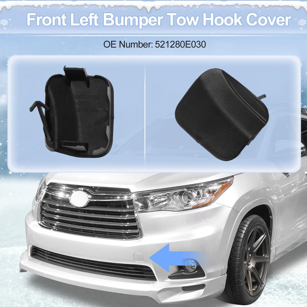 UXCELL Left Front Car Tow Hook Cover Cap for Toyota Highlander 2014-2016 No.521280E110