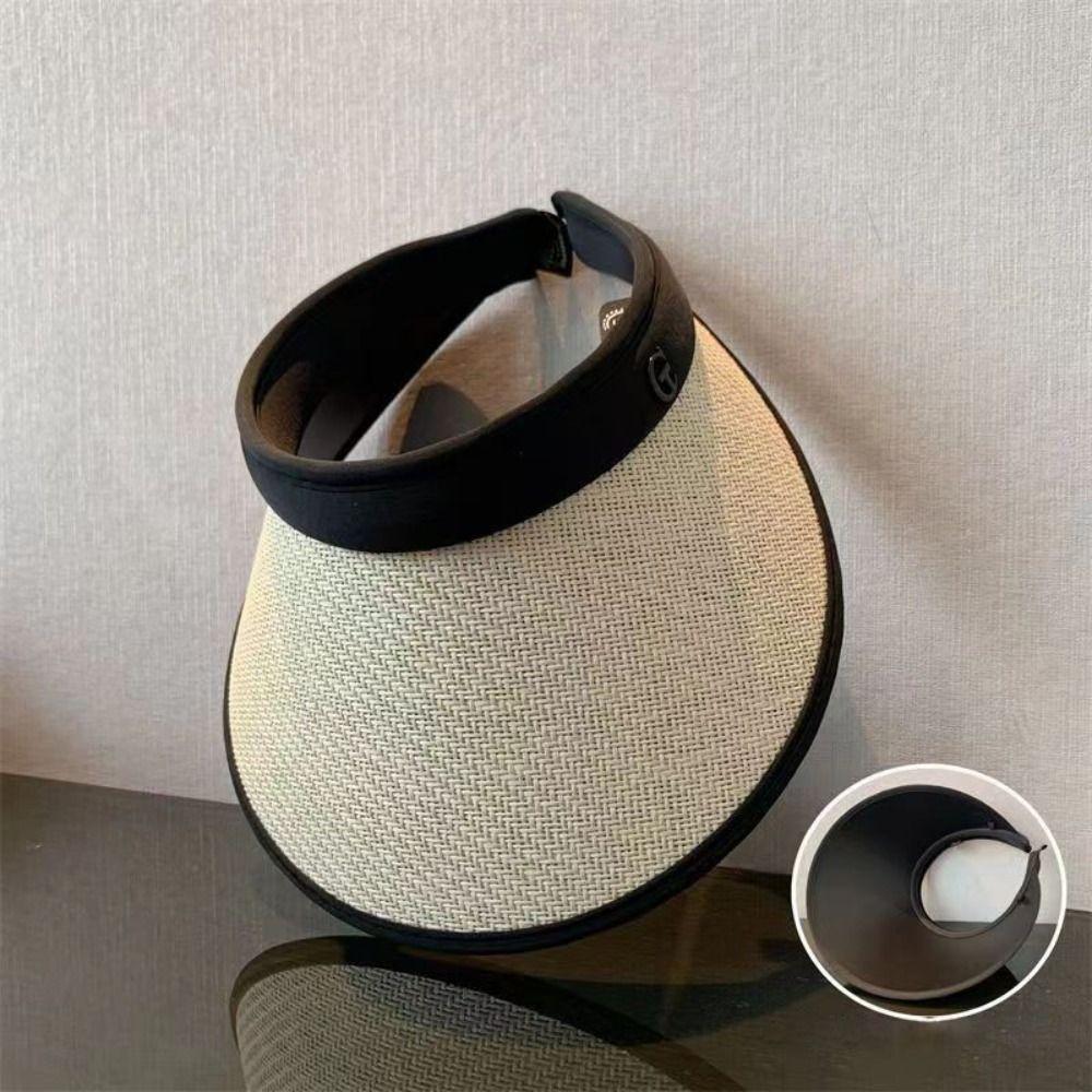 Visors Beach Hat Large Eaves Empty Top Hat Sweet Straw Hat