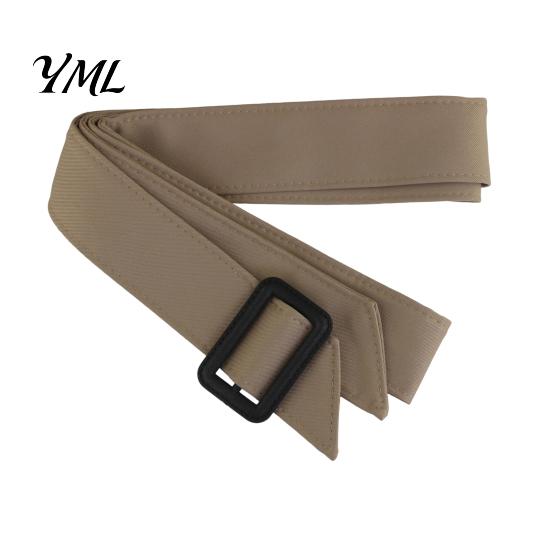 Soft Texture Belt Adjustable Wide Waist for Women, 67 Inch Replacement Trench Coat Waistband with Black Autumn Winter Outfit Decor Square Buckle,