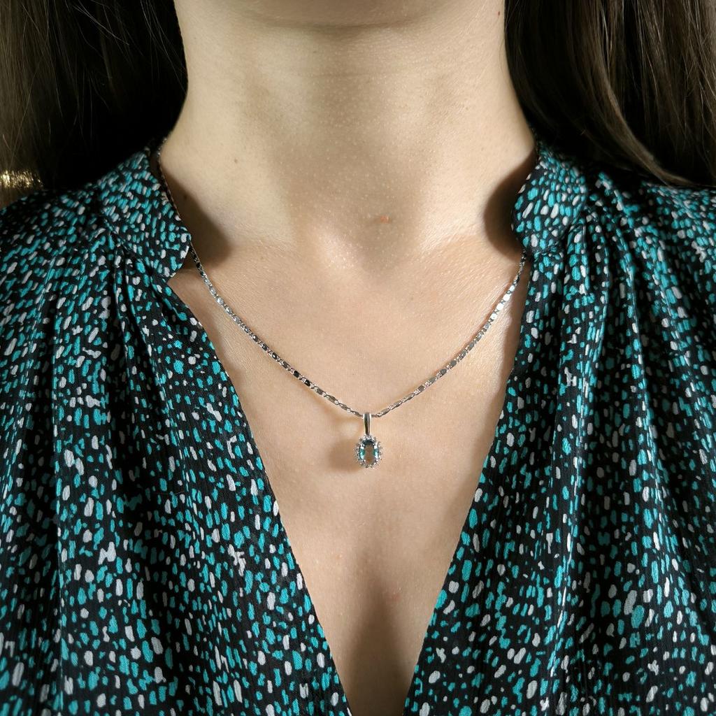 Серебряная подвеска с топазом Лондон Блю 0.746ct (2188544)