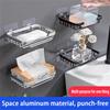 1 Piece Wall-Mounted Soap Dish No-Drill Bathroom Shelf Bathroom Storage Shelf for Toiletries Suitable for Toilets Shower Areas
