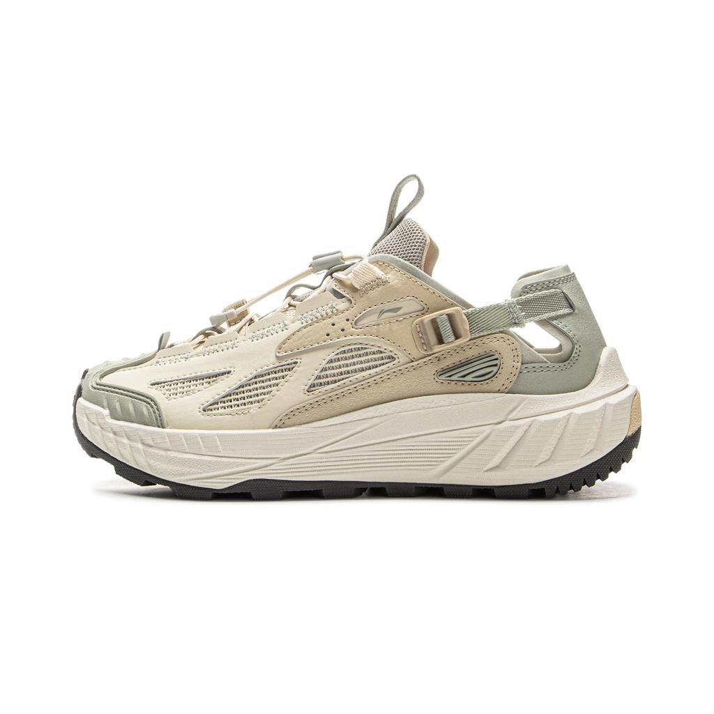 Li-Ning Yijie Lite 2.0 Comfortable Trendy Breathable Wear-Resistant Creek Shoes Women Shoes Beige AHLV012-4