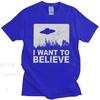 Stylish Male The X Files I Want To Believe Tshirt Crew Neck O-Neck Cotton T-Shirt Alien UFO Area 51 Tee Shirt Oversized Tops Tee