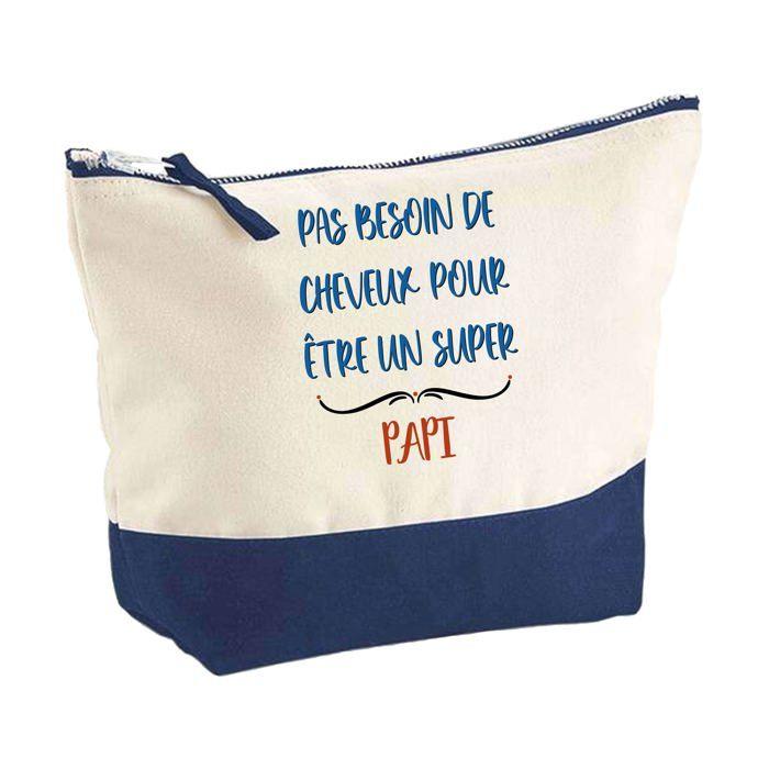 Trousse de maquillage - PLANETEE - Papi pas besoin de Cheveux - Grand format - Coton - Impression HD