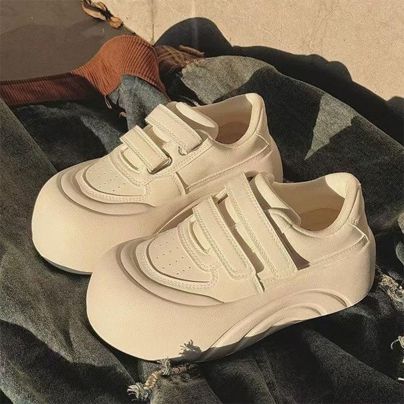 Нишевые туфли на платформе с липучками, туфли-буханки, женские, новые весенне-осенние, уродливо-милые, с большой головой, повседневные