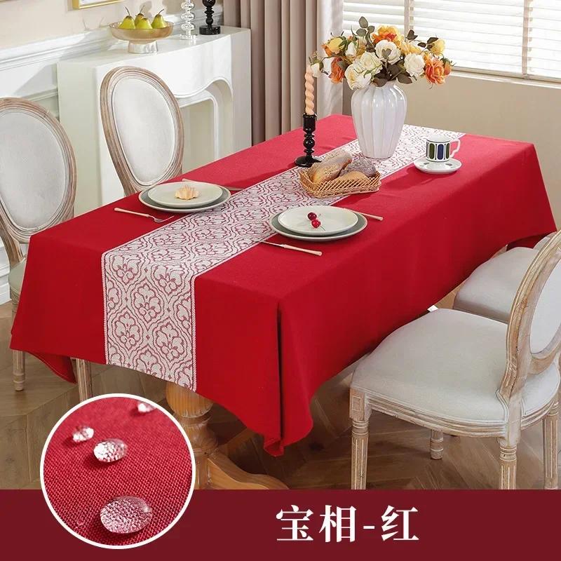 Thickened Cotton Linen Table Mat Household Rectangular Coffee Table Towel Waterproof Oil Proof Wholesale Tablecloth