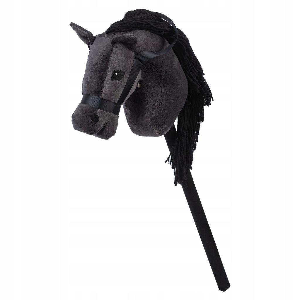 Głowa Konia Na Kiju Dźwięk Pluszowy Hobby Horse Konik Czarny