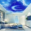 Фэнтези Луна Небесно-голубые облака Потолок 3D Фреска Гостиная Спальня Настенные Украшения Обои